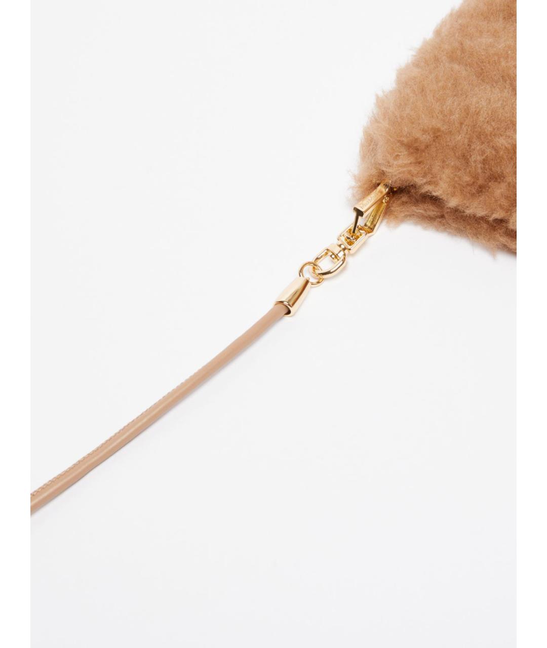 MAX MARA Коричневые шерстяные варежки, фото 3