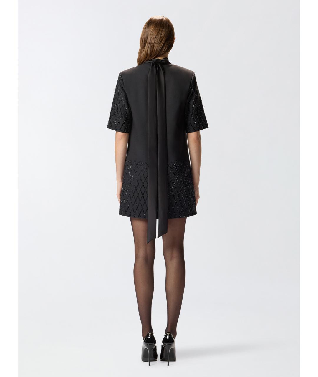 PINKO Черное полиэстеровое коктейльное платье, фото 4