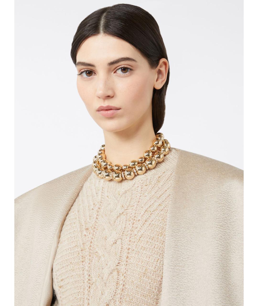 MAX MARA STUDIO Золотое металлическое колье, фото 2