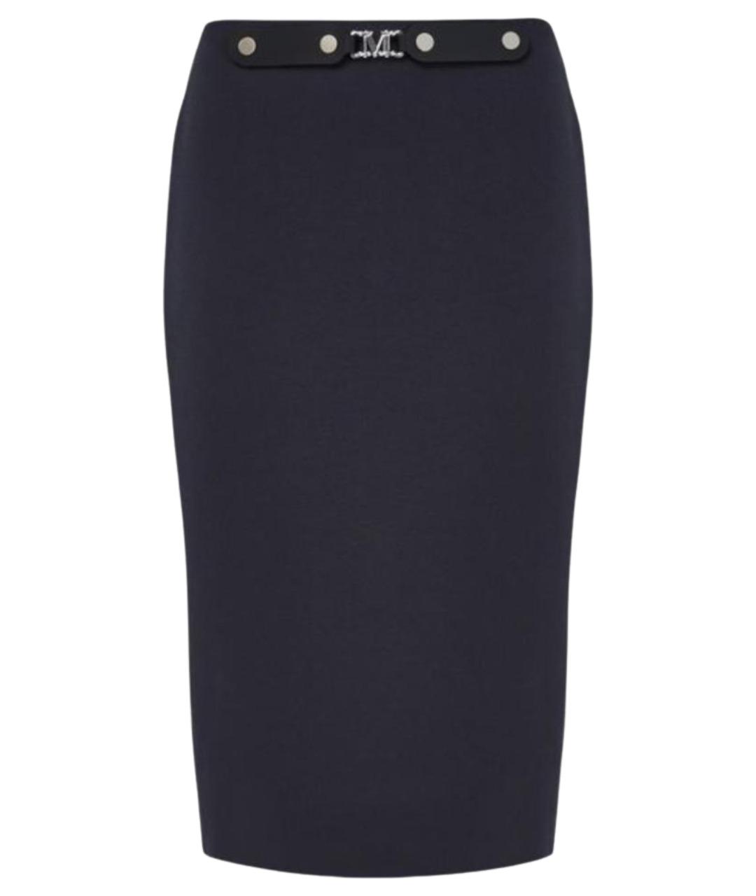 MAX MARA Темно-синяя полиэстеровая юбка миди, фото 1