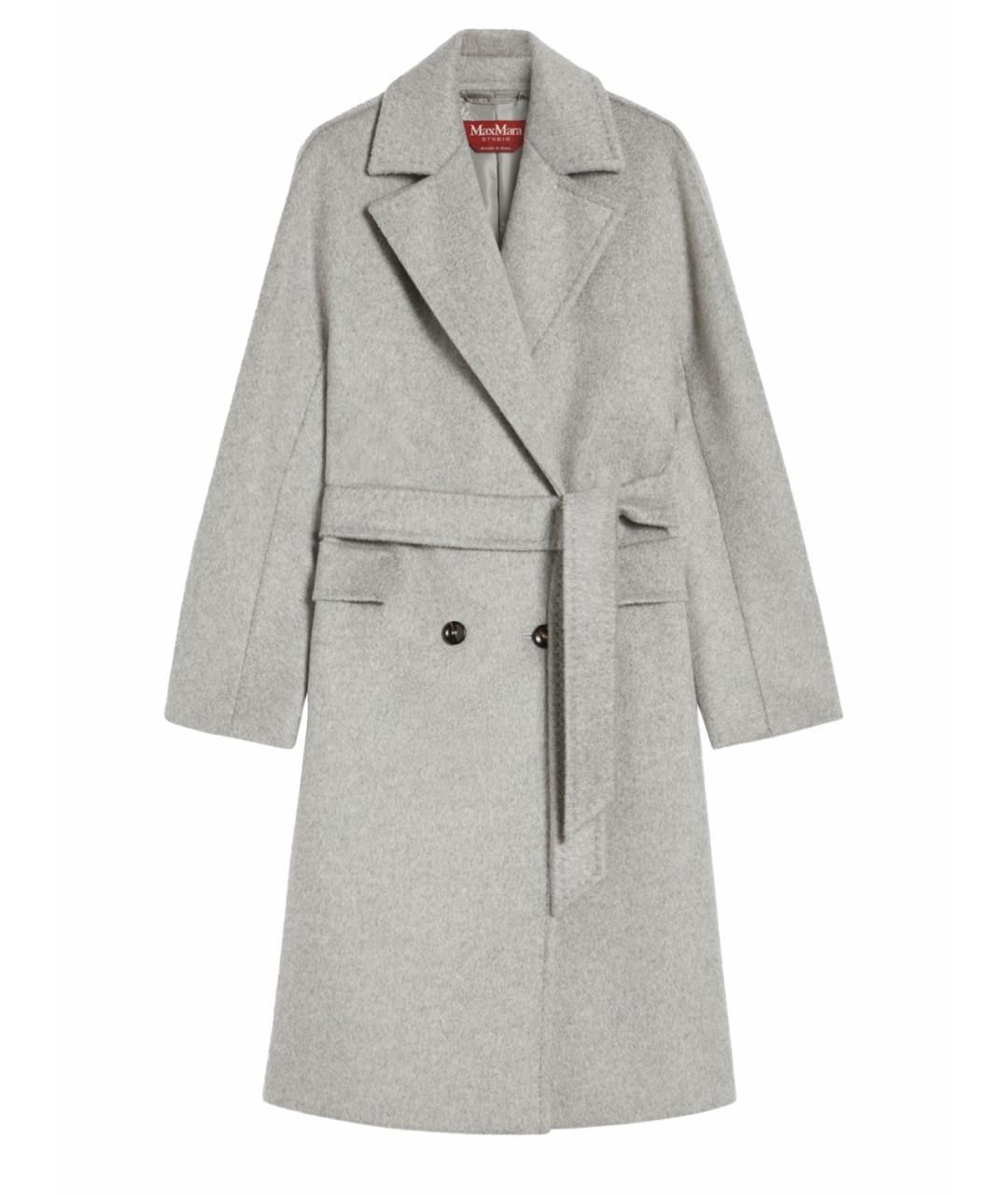 MAX MARA STUDIO Серое кашемировое пальто, фото 6