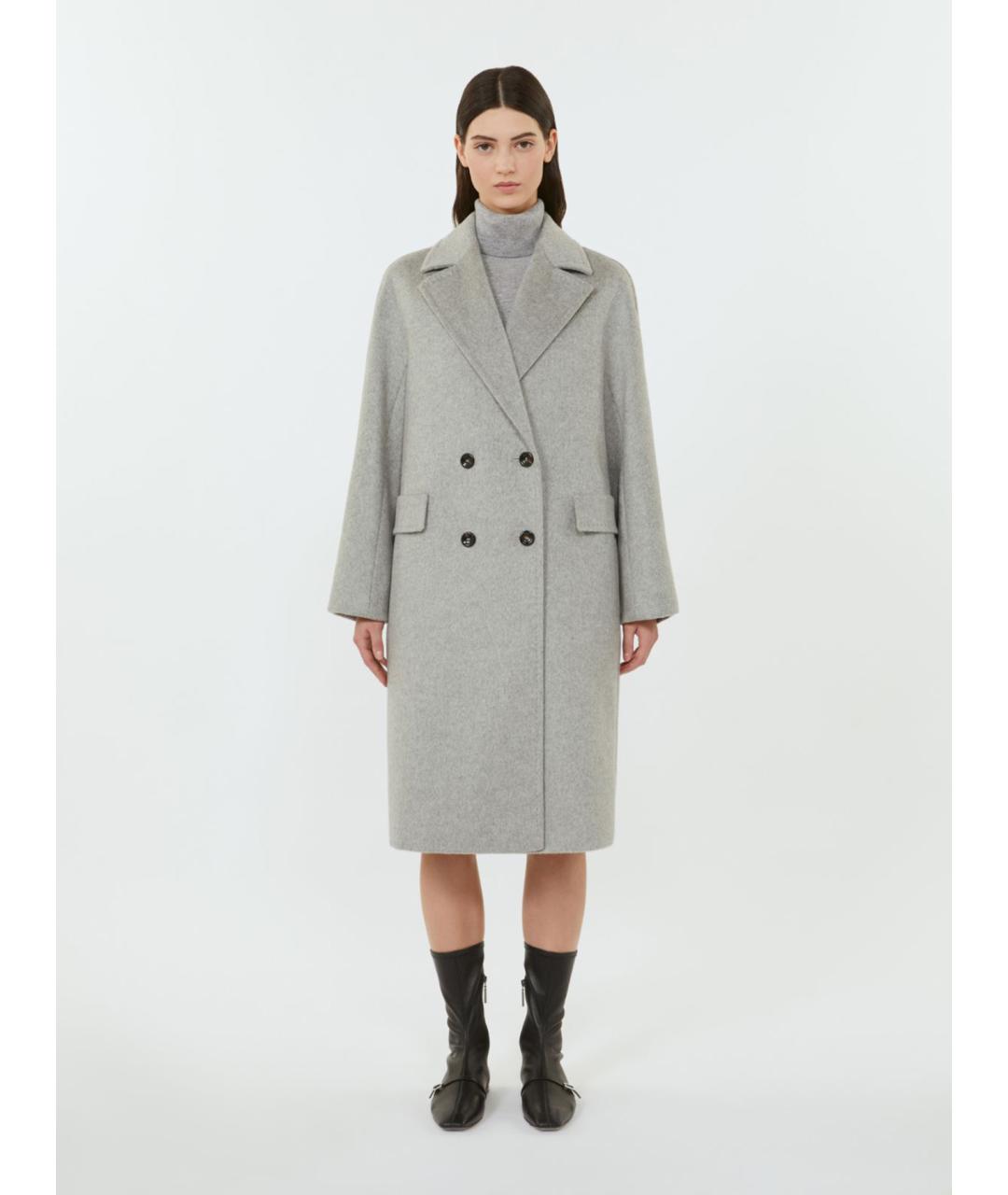 MAX MARA STUDIO Серое кашемировое пальто, фото 5