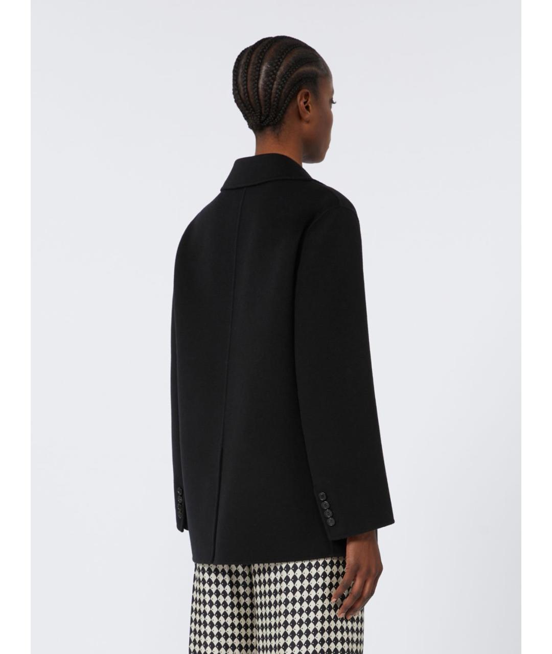 'S MAX MARA Черное шерстяное пальто, фото 4