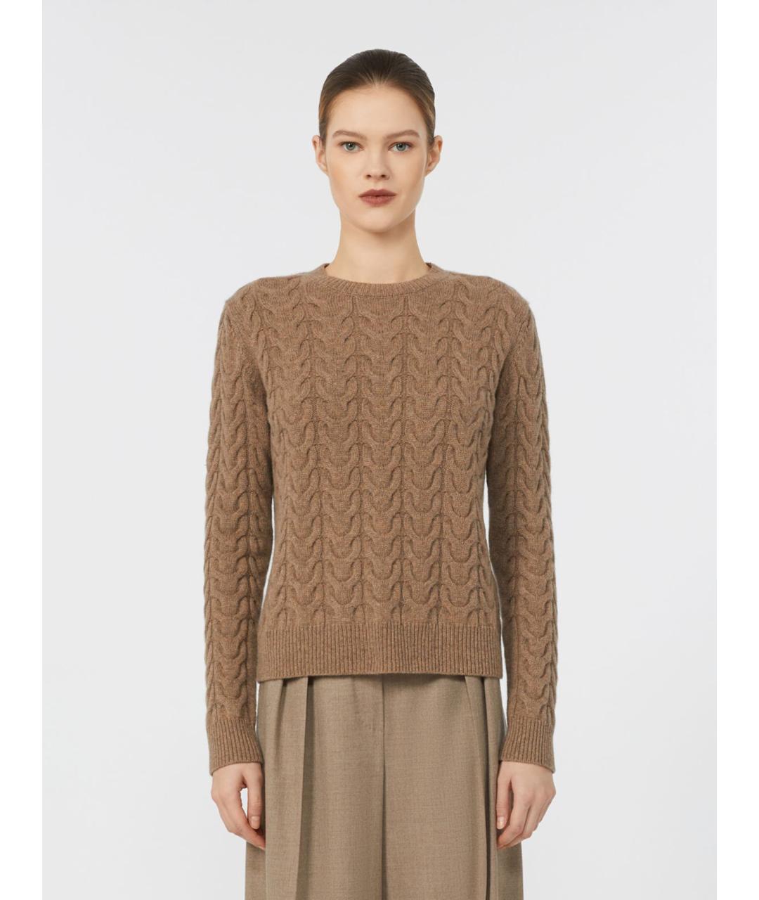 MAX MARA Коричневый кашемировый джемпер / свитер, фото 2