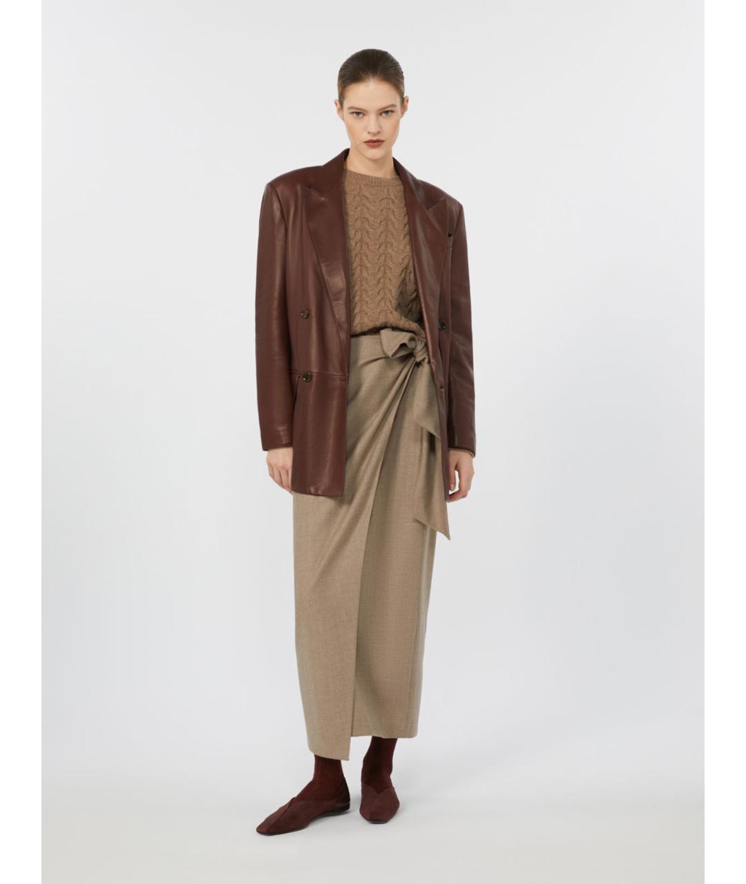 MAX MARA Коричневый кашемировый джемпер / свитер, фото 3