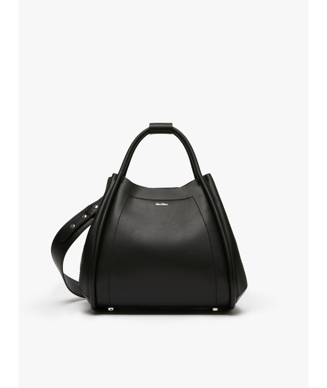MAX MARA Черная кожаная сумка тоут, фото 3
