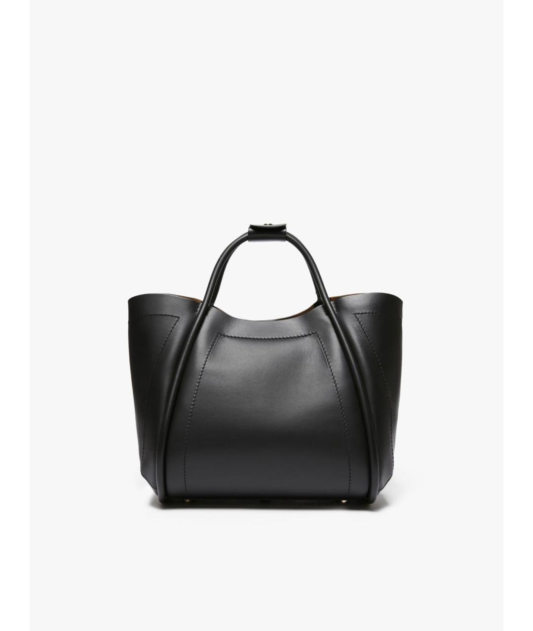 MAX MARA Черная кожаная сумка тоут, фото 5
