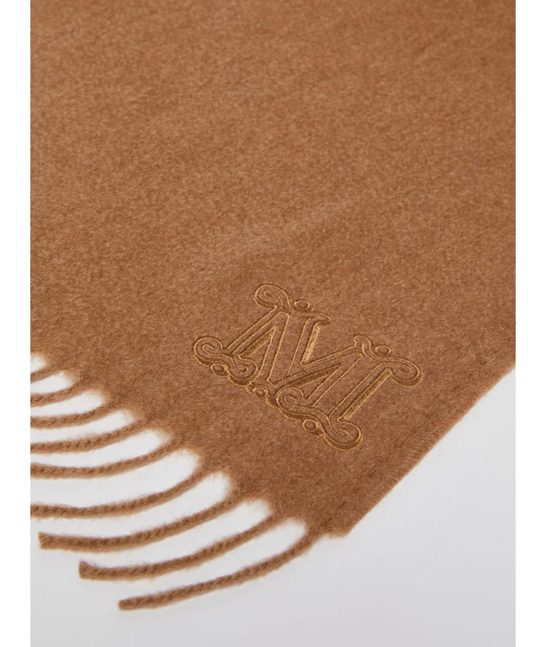 MAX MARA Коричневый кашемировый шарф, фото 3