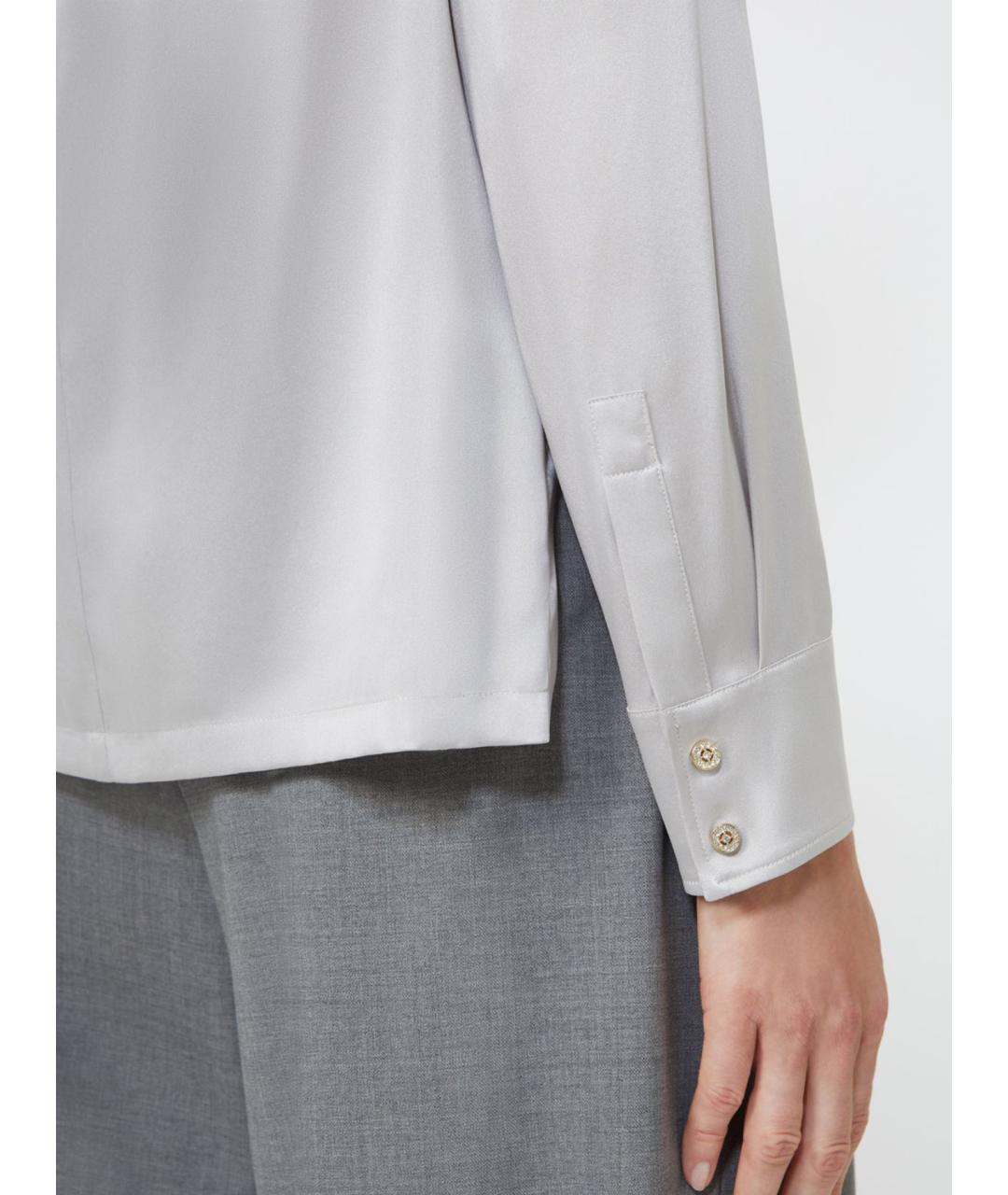 MAX MARA STUDIO Серая шелковая блузы, фото 5