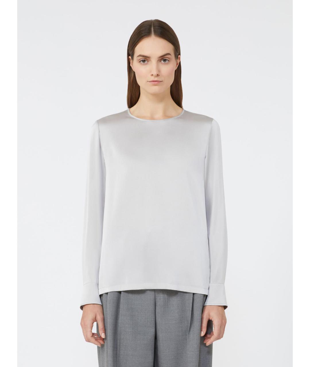 MAX MARA STUDIO Серая шелковая блузы, фото 4