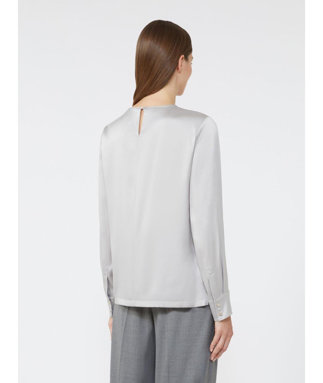 MAX MARA STUDIO Серая шелковая блузы, фото 3