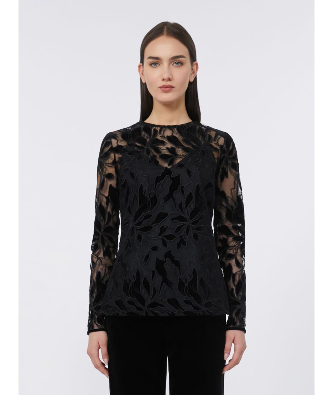 MAX MARA STUDIO Черная полиэстеровая блузы, фото 4