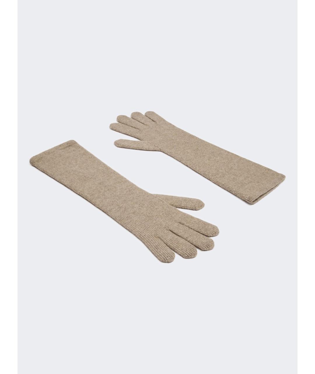 MAX MARA Бежевые кашемировые перчатки, фото 2