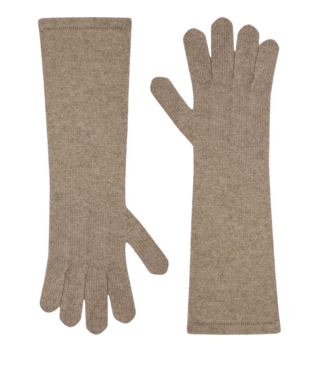 MAX MARA Бежевые кашемировые перчатки, фото 1