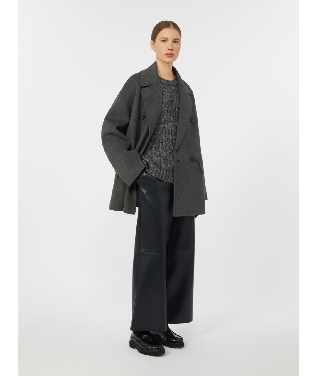 'S MAX MARA Антрацитовый хлопковый джемпер / свитер, фото 2