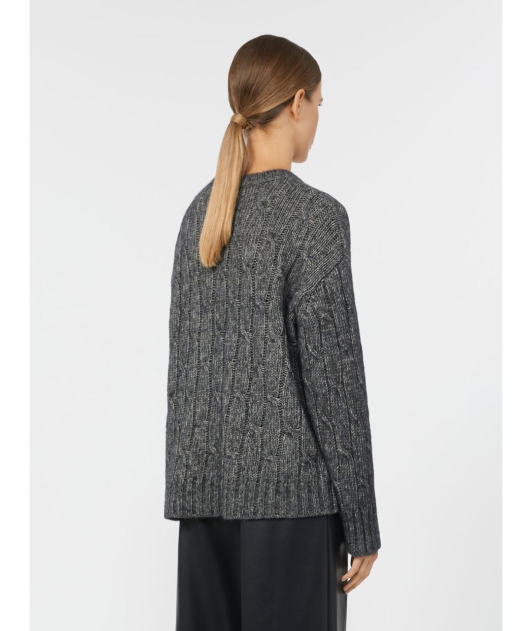 'S MAX MARA Антрацитовый хлопковый джемпер / свитер, фото 3