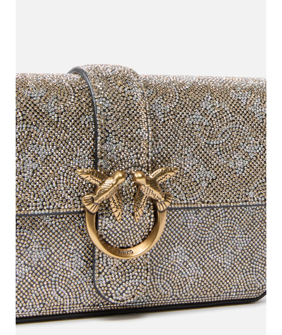 PINKO Серебряная кожаная сумка через плечо, фото 5