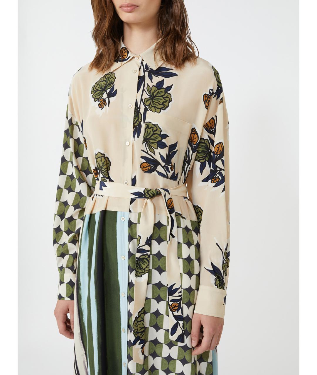 WEEKEND MAX MARA Мульти шелковое повседневное платье, фото 5