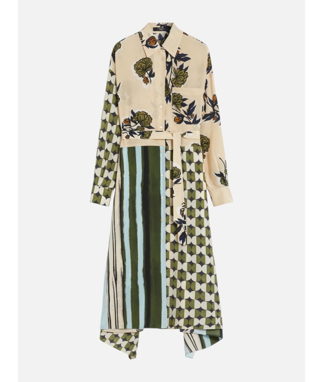 WEEKEND MAX MARA Мульти шелковое повседневное платье, фото 6