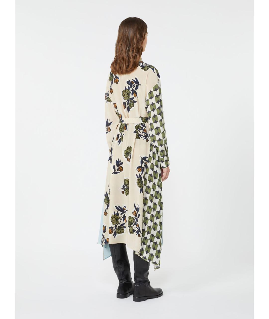 WEEKEND MAX MARA Мульти шелковое повседневное платье, фото 3