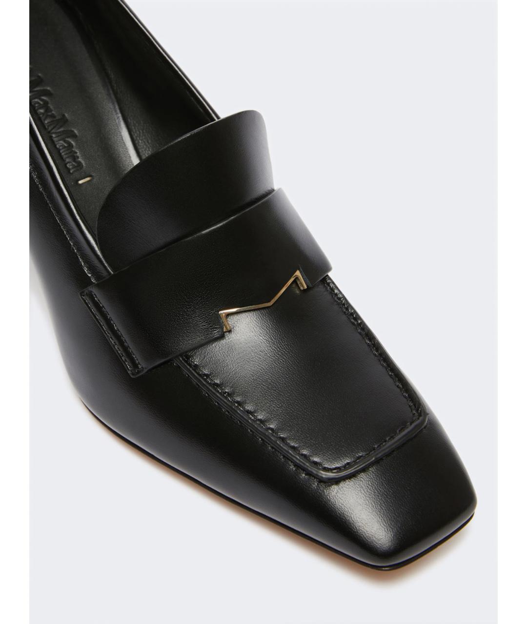 MAX MARA Черные кожаные туфли, фото 3