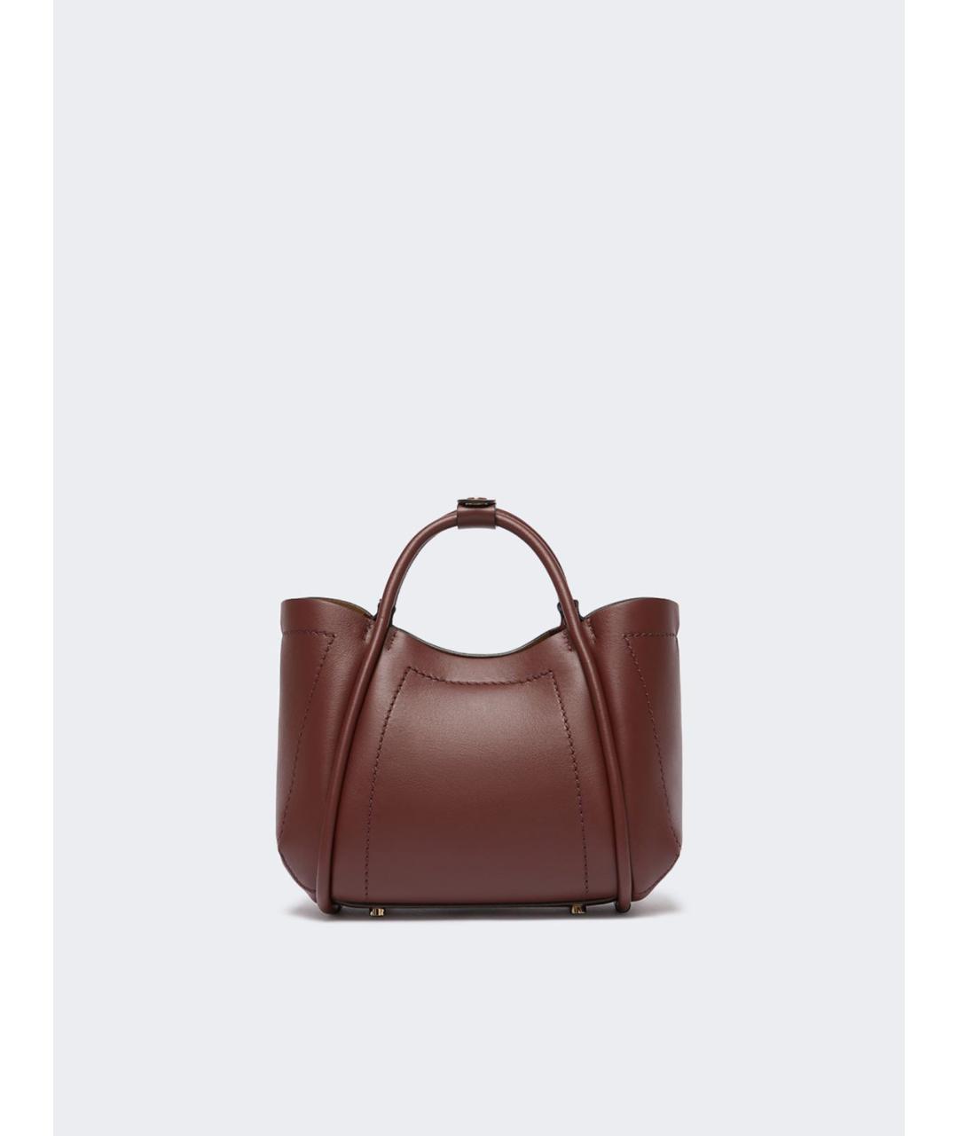 MAX MARA Коричневая кожаная сумка тоут, фото 2