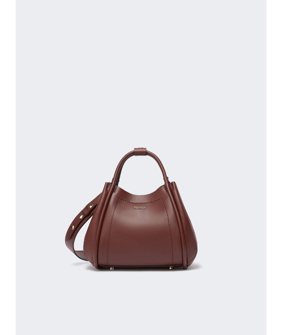 MAX MARA Коричневая кожаная сумка тоут, фото 3