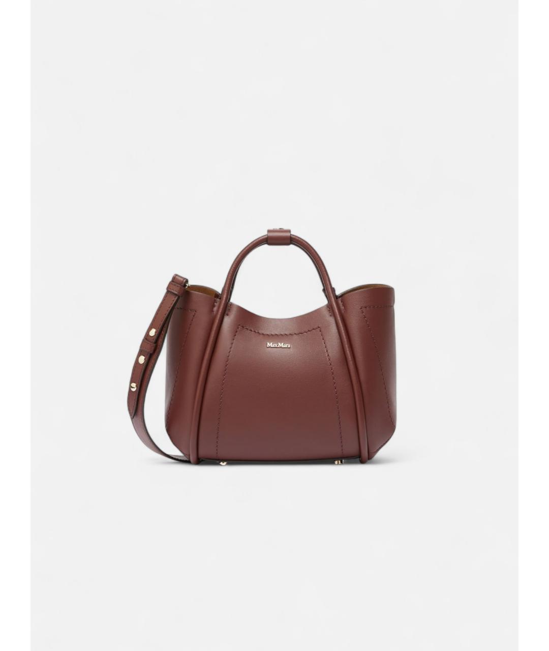 MAX MARA Коричневая кожаная сумка тоут, фото 6
