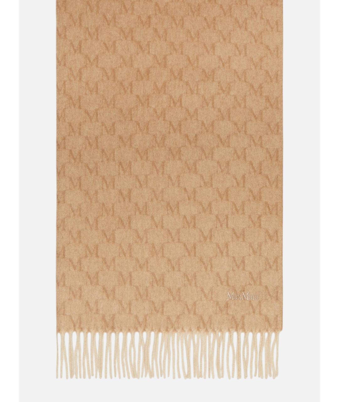 MAX MARA Бежевый шерстяной шарф, фото 4