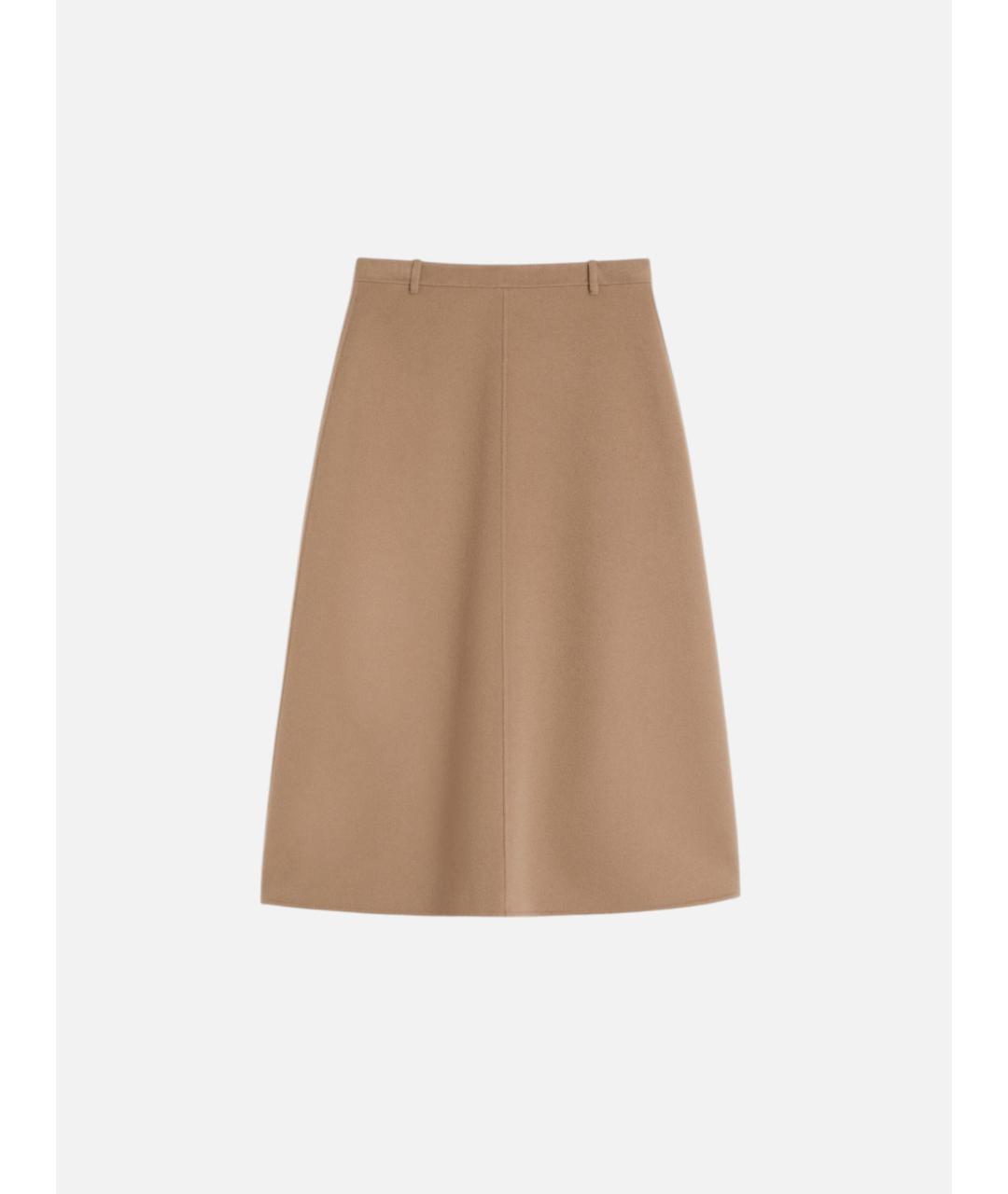 'S MAX MARA Коричневая шерстяная юбка миди, фото 5