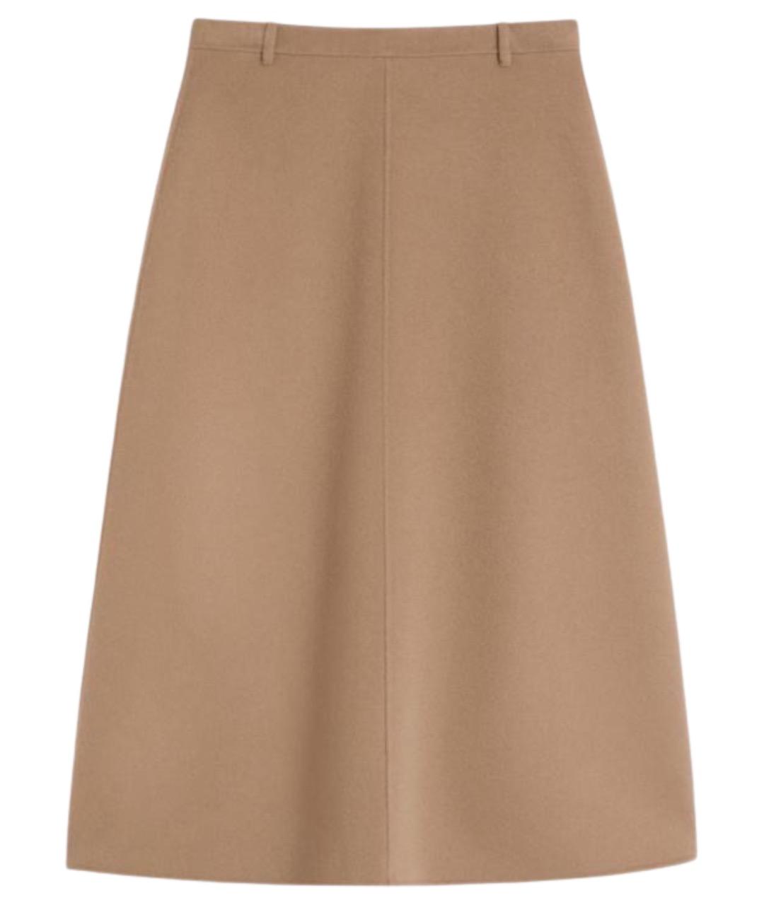 'S MAX MARA Коричневая шерстяная юбка миди, фото 1