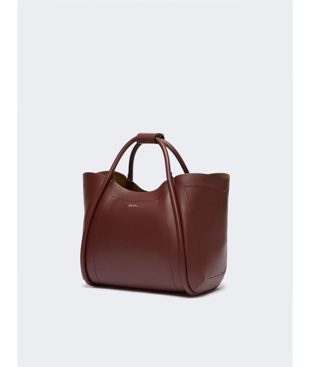MAX MARA Коричневая кожаная сумка тоут, фото 2