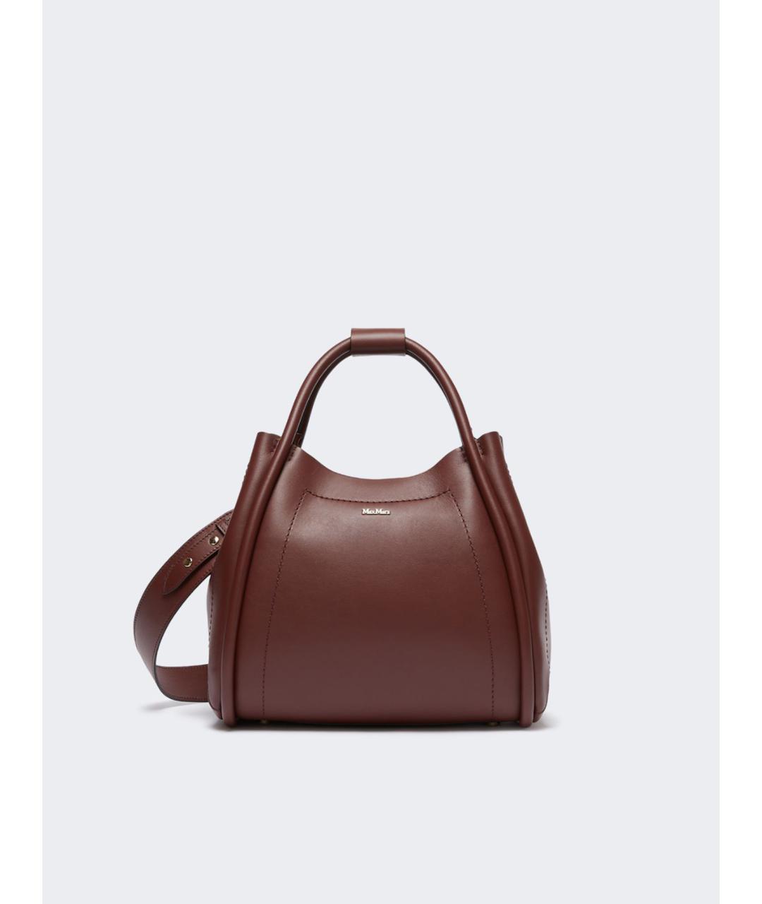 MAX MARA Коричневая кожаная сумка тоут, фото 3