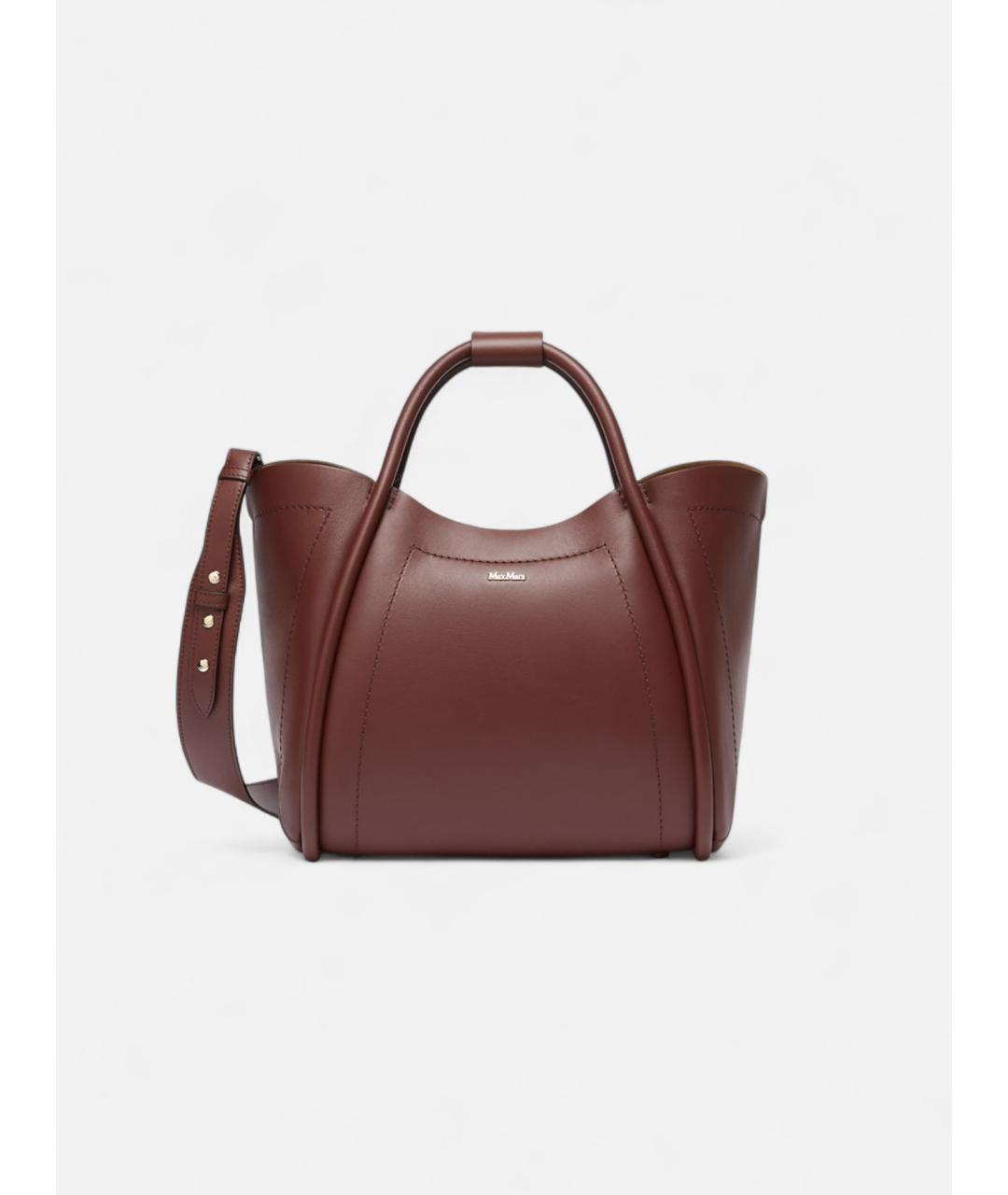MAX MARA Коричневая кожаная сумка тоут, фото 6