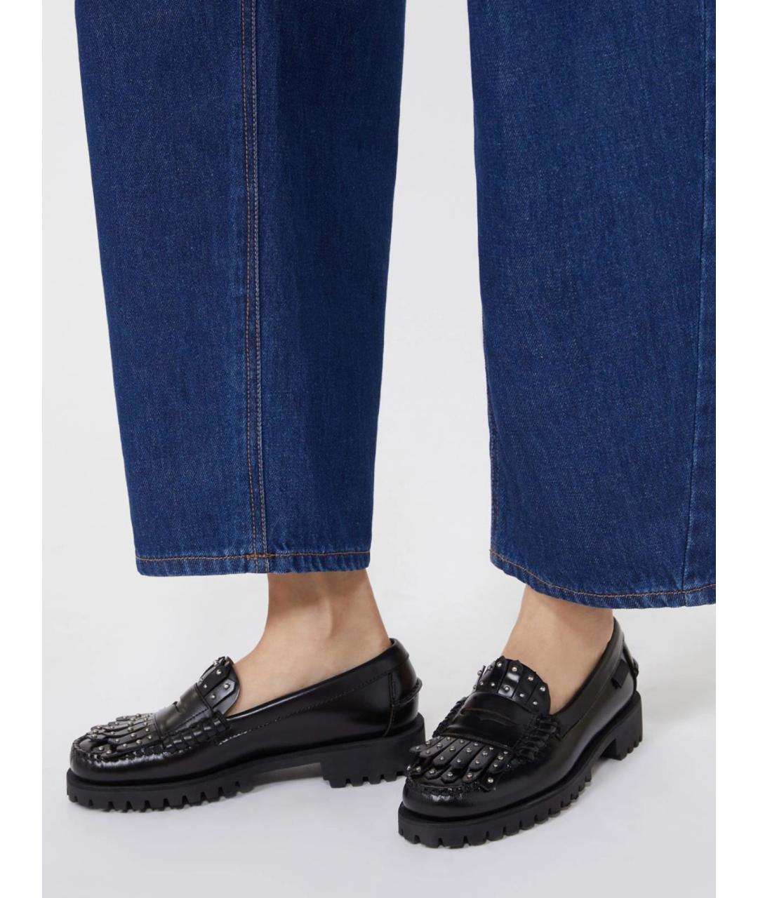 WEEKEND MAX MARA Черные кожаные лоферы, фото 4