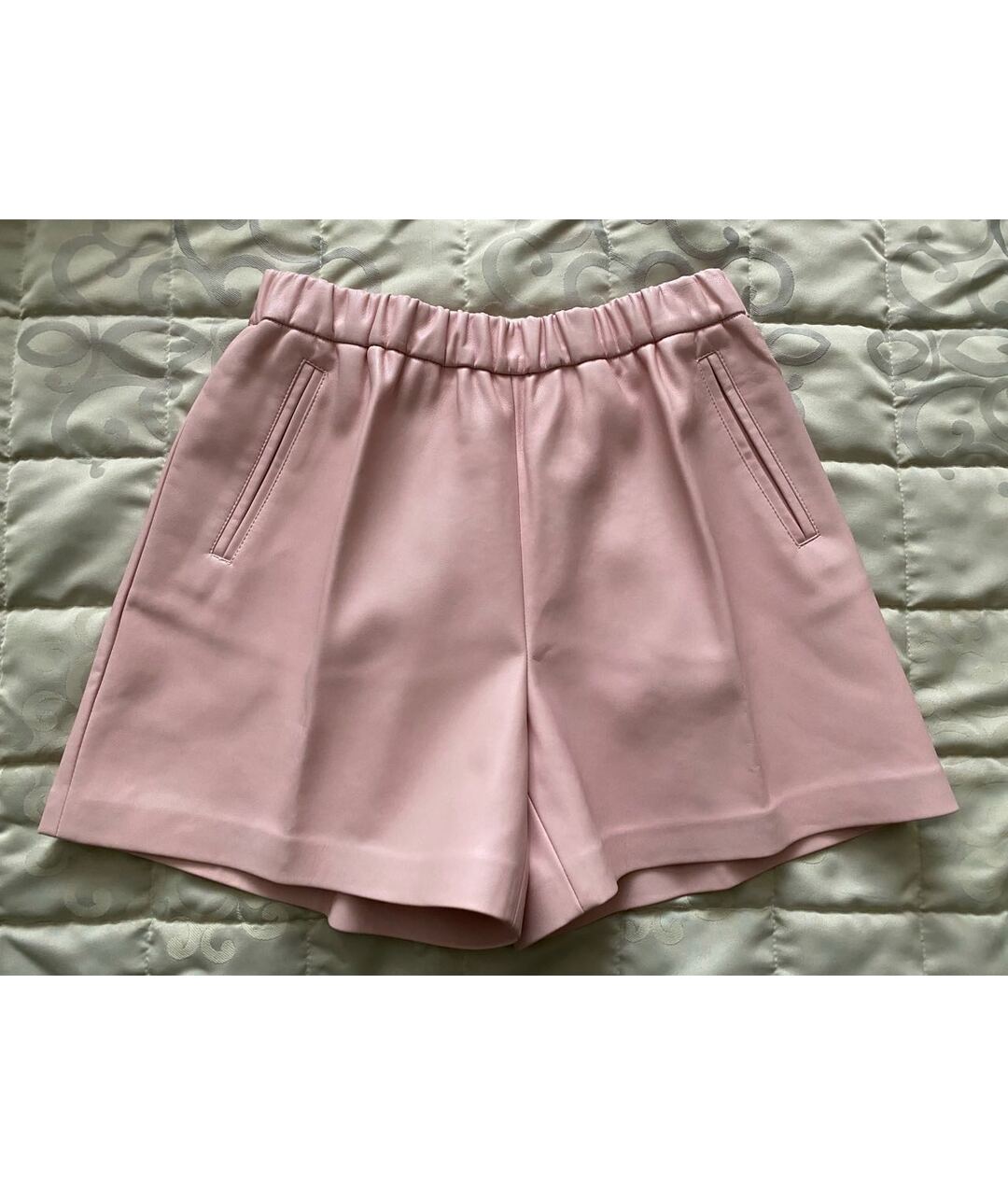 PINKO Розовые кожаные шорты, фото 6