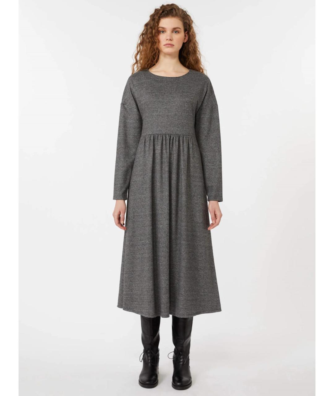 WEEKEND MAX MARA Серое вискозное повседневное платье, фото 2