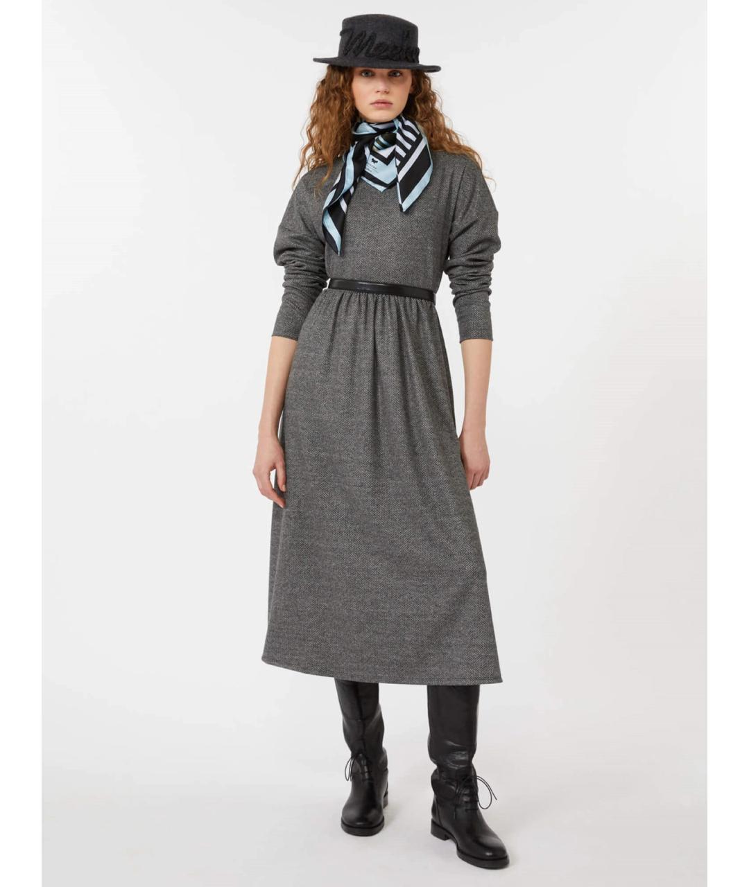WEEKEND MAX MARA Серое вискозное повседневное платье, фото 4
