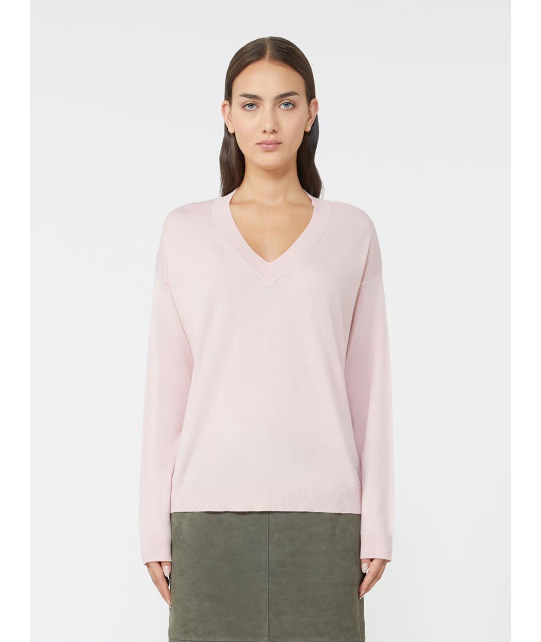 WEEKEND MAX MARA Розовый шерстяной джемпер / свитер, фото 2