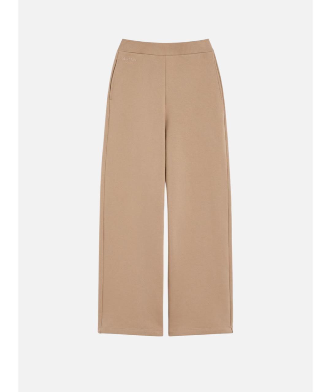 'S MAX MARA Бежевые хлопковые прямые брюки, фото 6