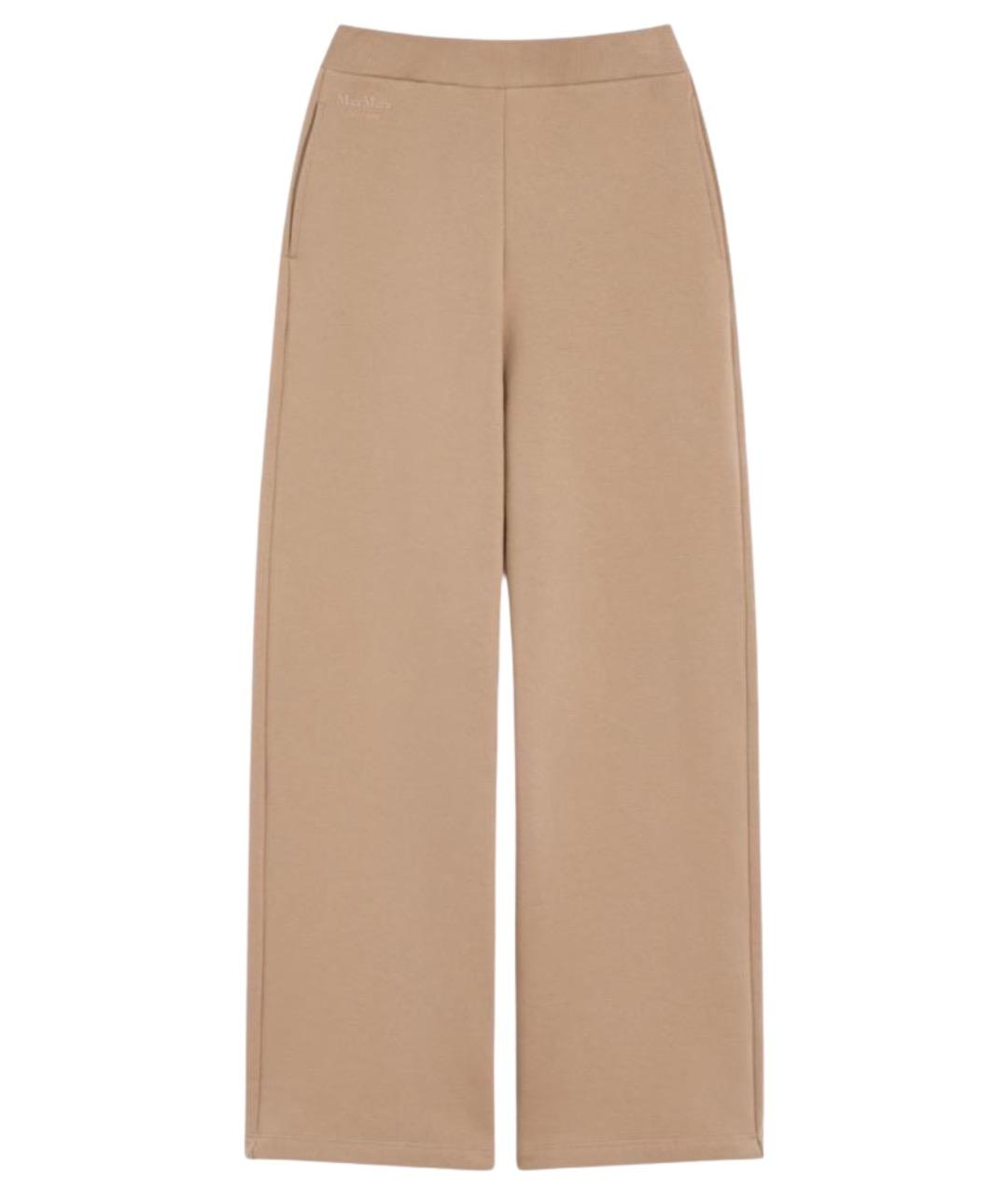 'S MAX MARA Бежевые хлопковые прямые брюки, фото 1