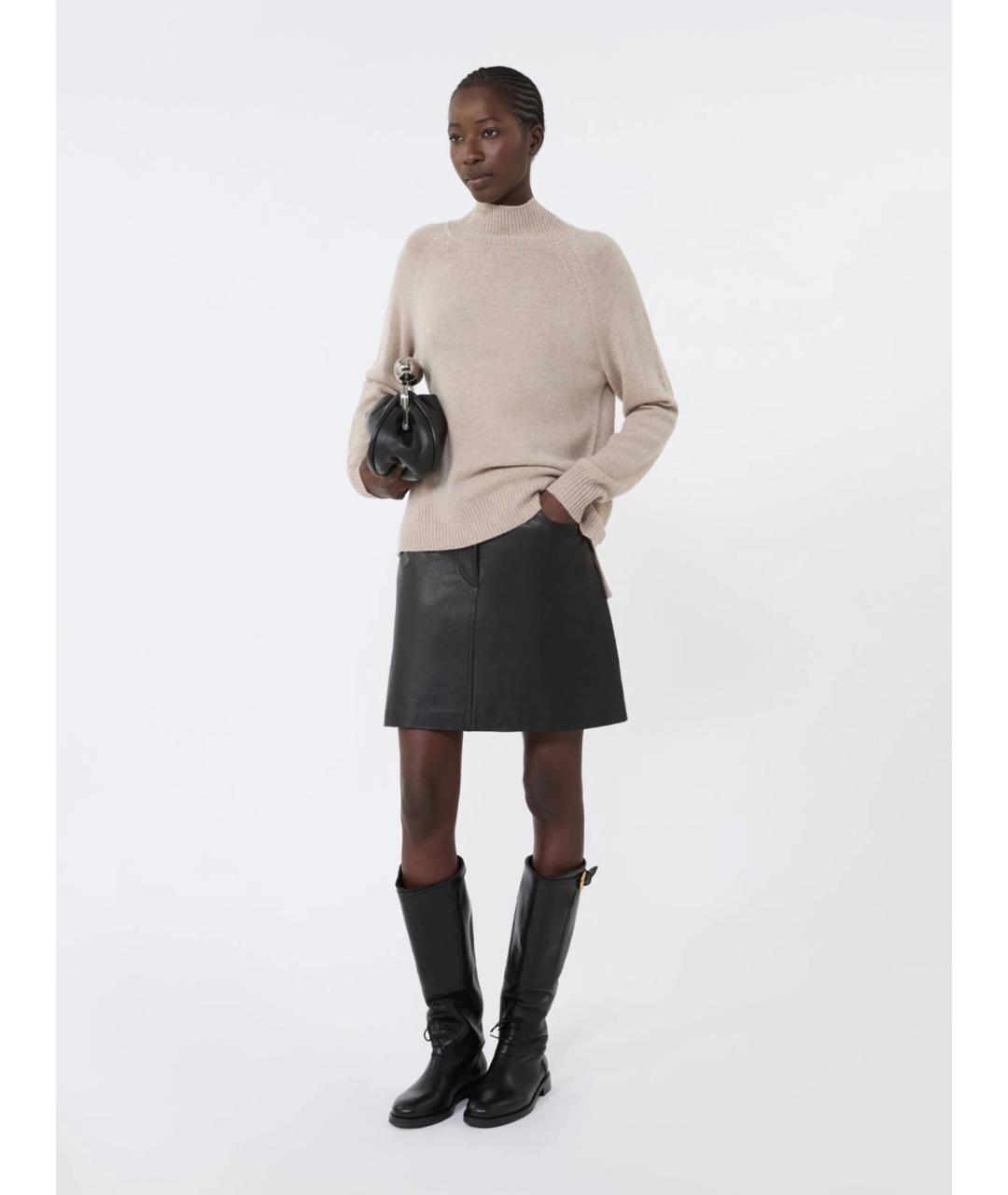WEEKEND MAX MARA Бежевая кашемировая водолазка, фото 3