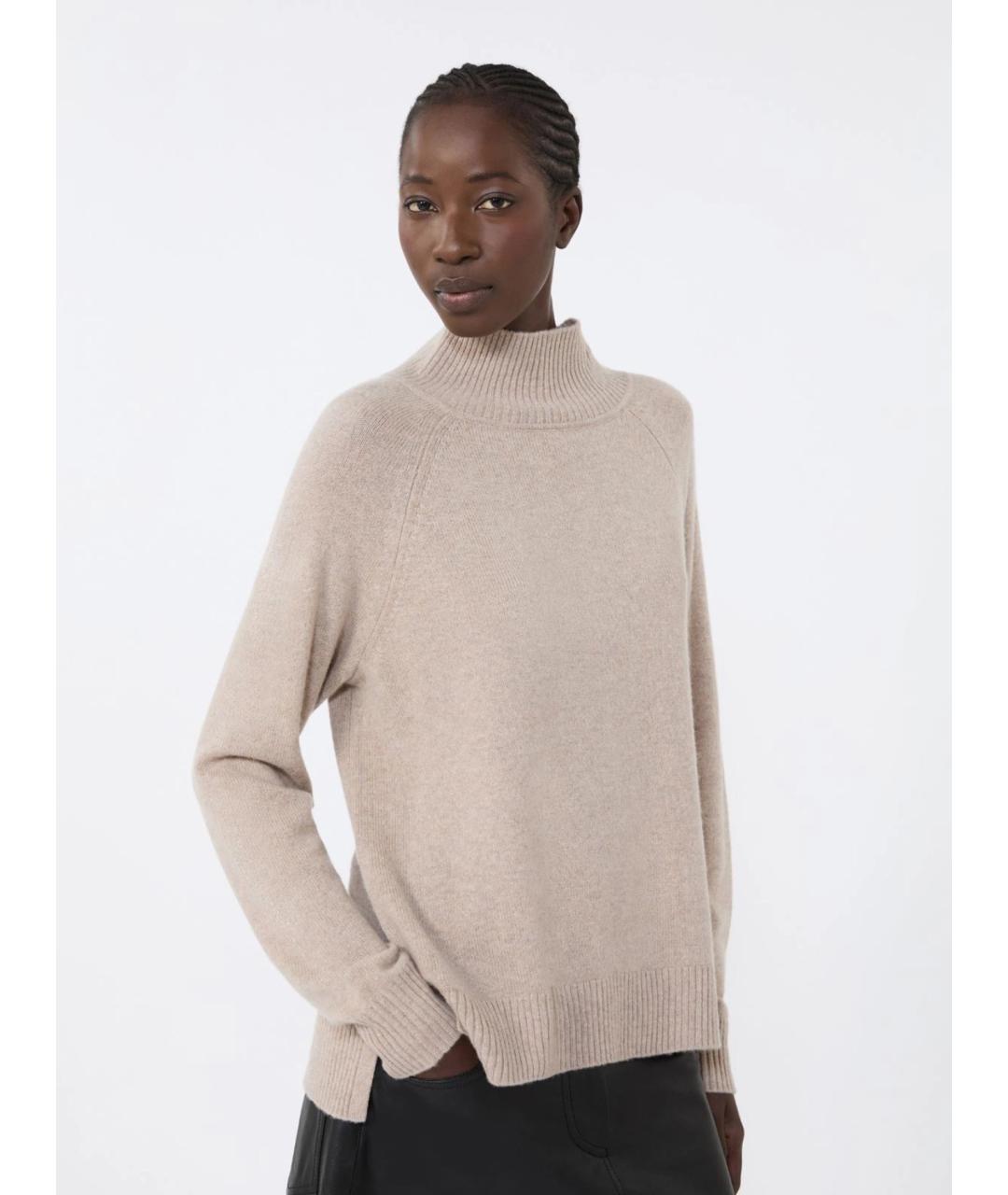 WEEKEND MAX MARA Бежевая кашемировая водолазка, фото 5