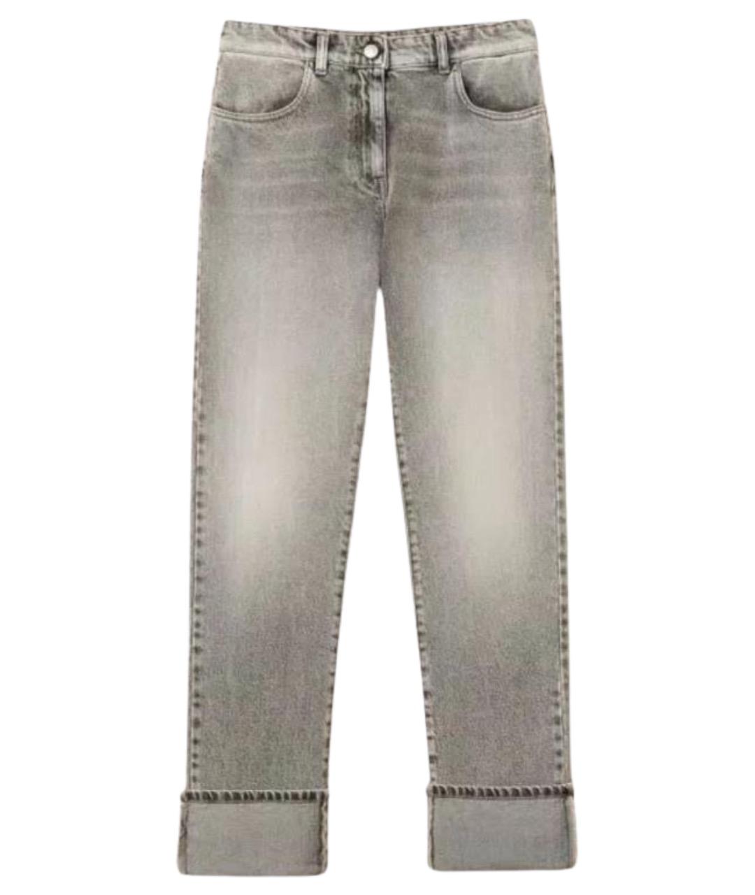 TWIN-SET Серые хлопковые прямые джинсы, фото 1