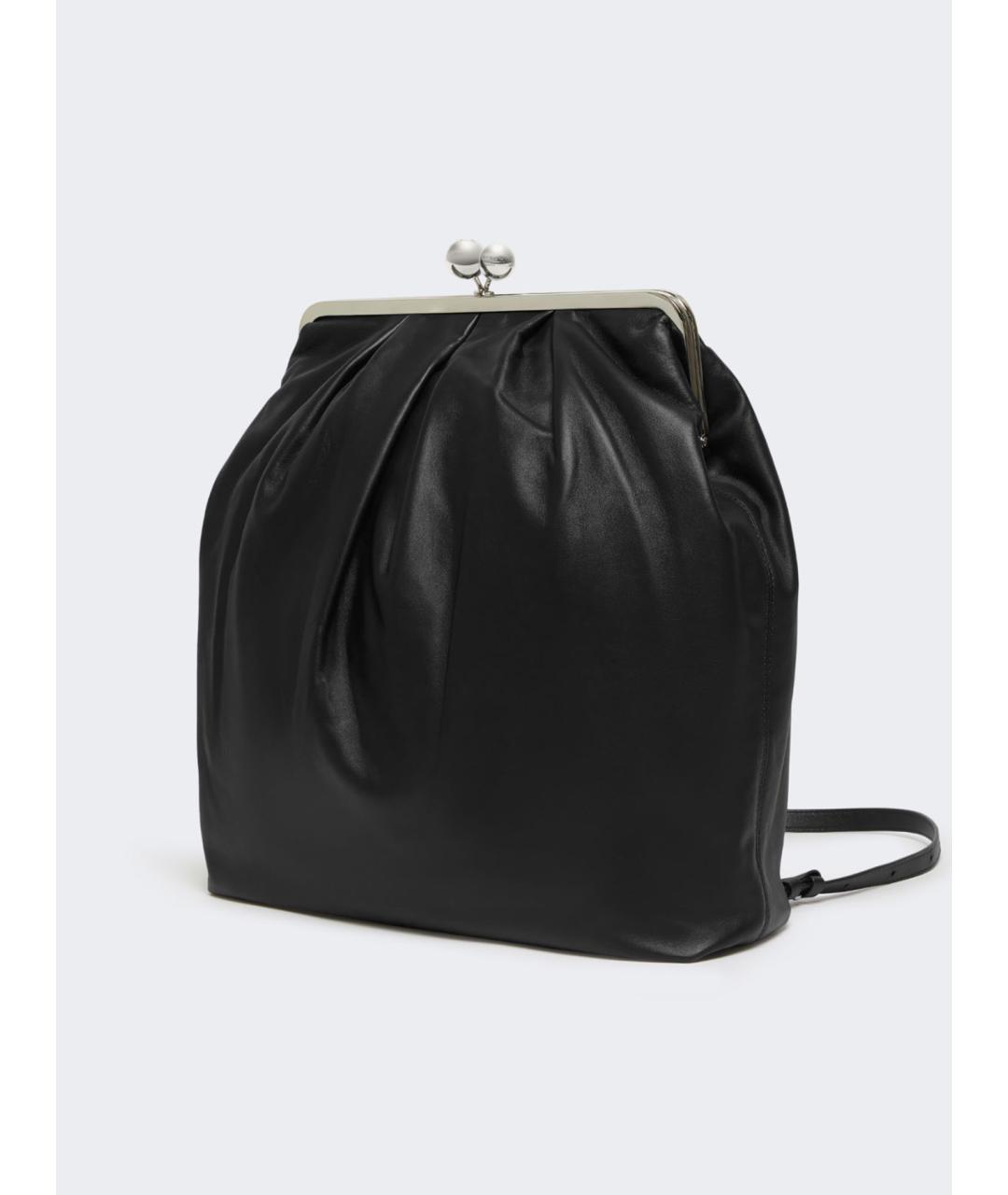 WEEKEND MAX MARA Черный кожаный рюкзак, фото 4
