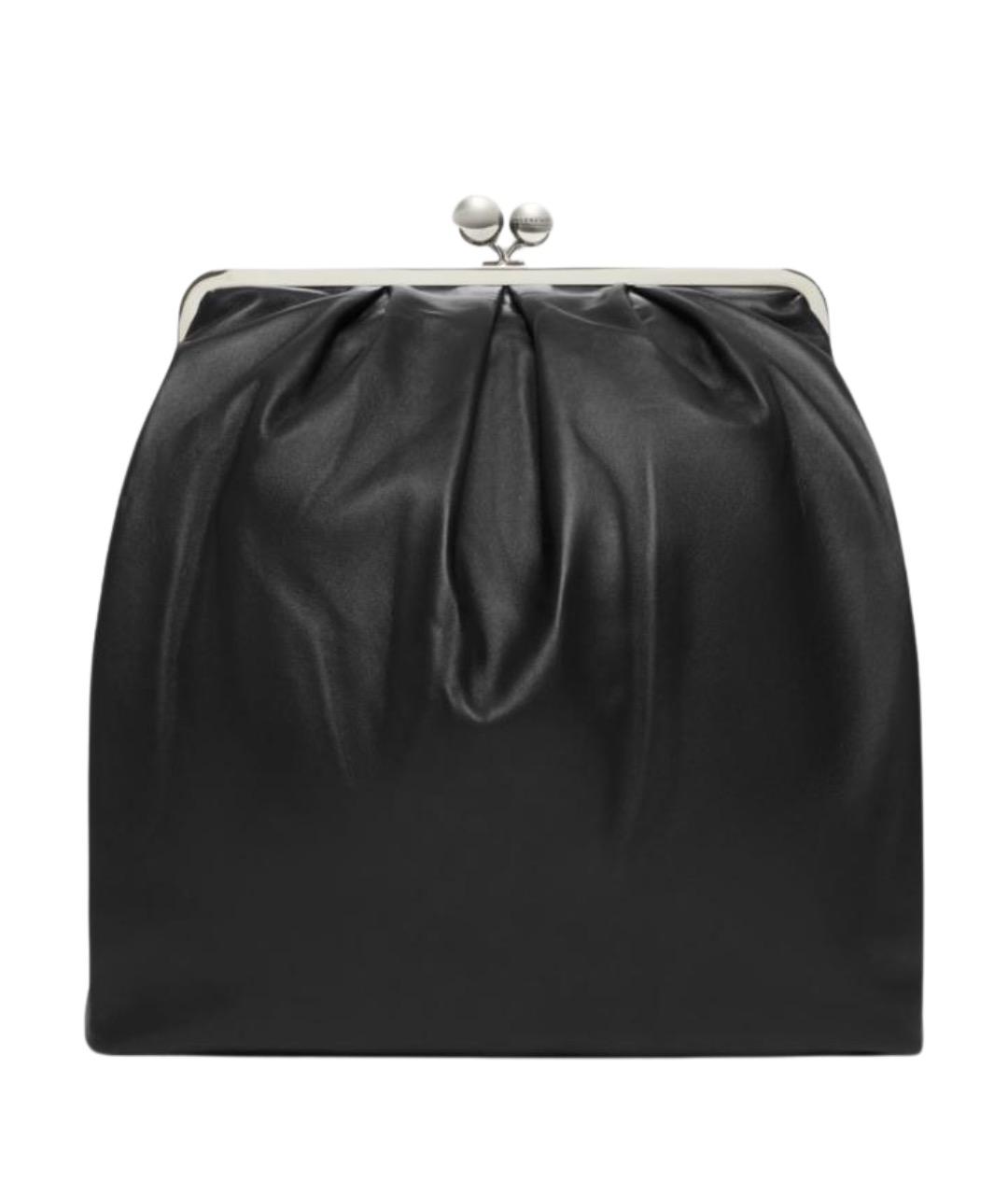 WEEKEND MAX MARA Черный кожаный рюкзак, фото 1