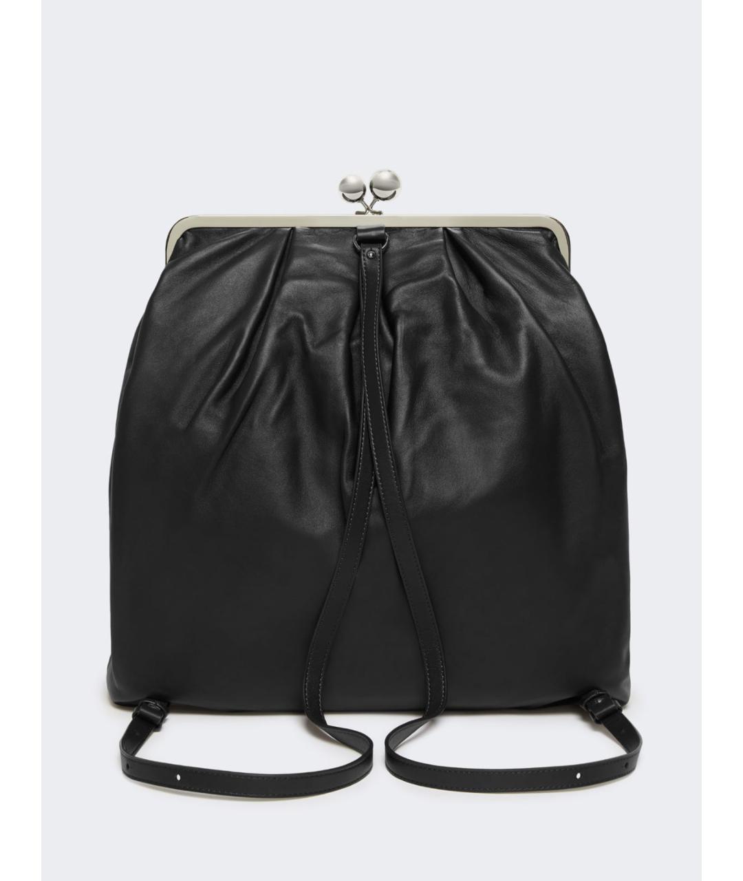 WEEKEND MAX MARA Черный кожаный рюкзак, фото 5