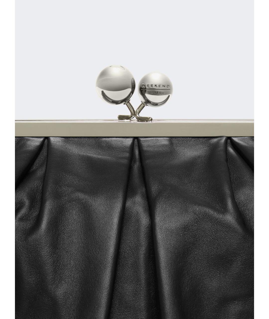 WEEKEND MAX MARA Черный кожаный рюкзак, фото 3