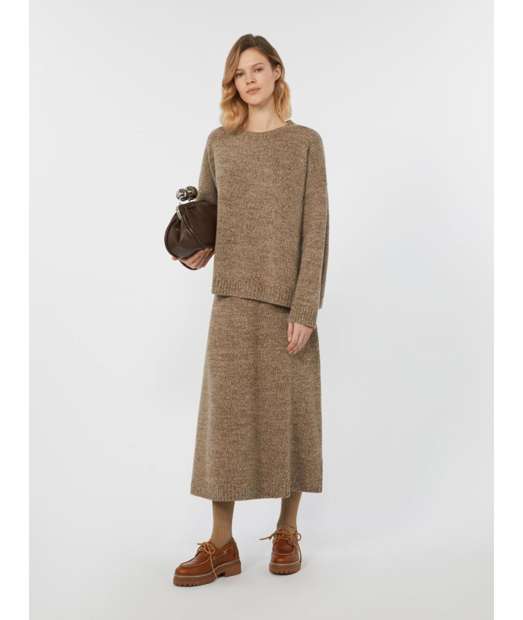 WEEKEND MAX MARA Коричневый шерстяной джемпер / свитер, фото 2