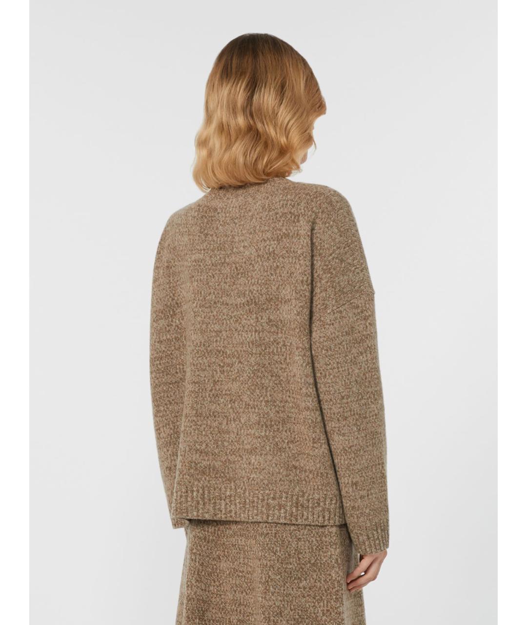 WEEKEND MAX MARA Коричневый шерстяной джемпер / свитер, фото 3